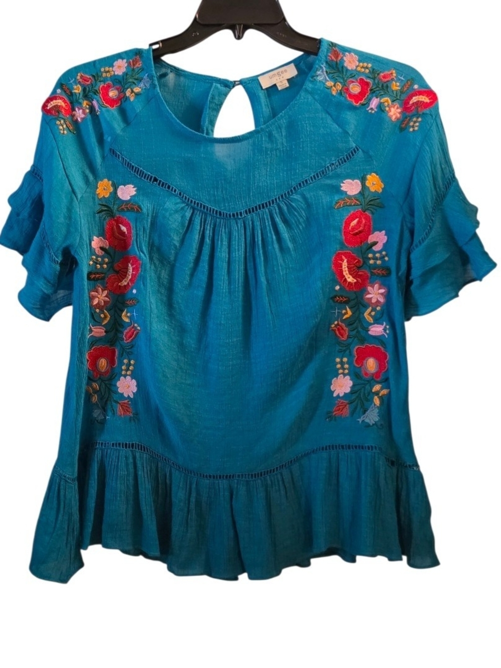 Umgee Short Sleeve Blouse Size Small